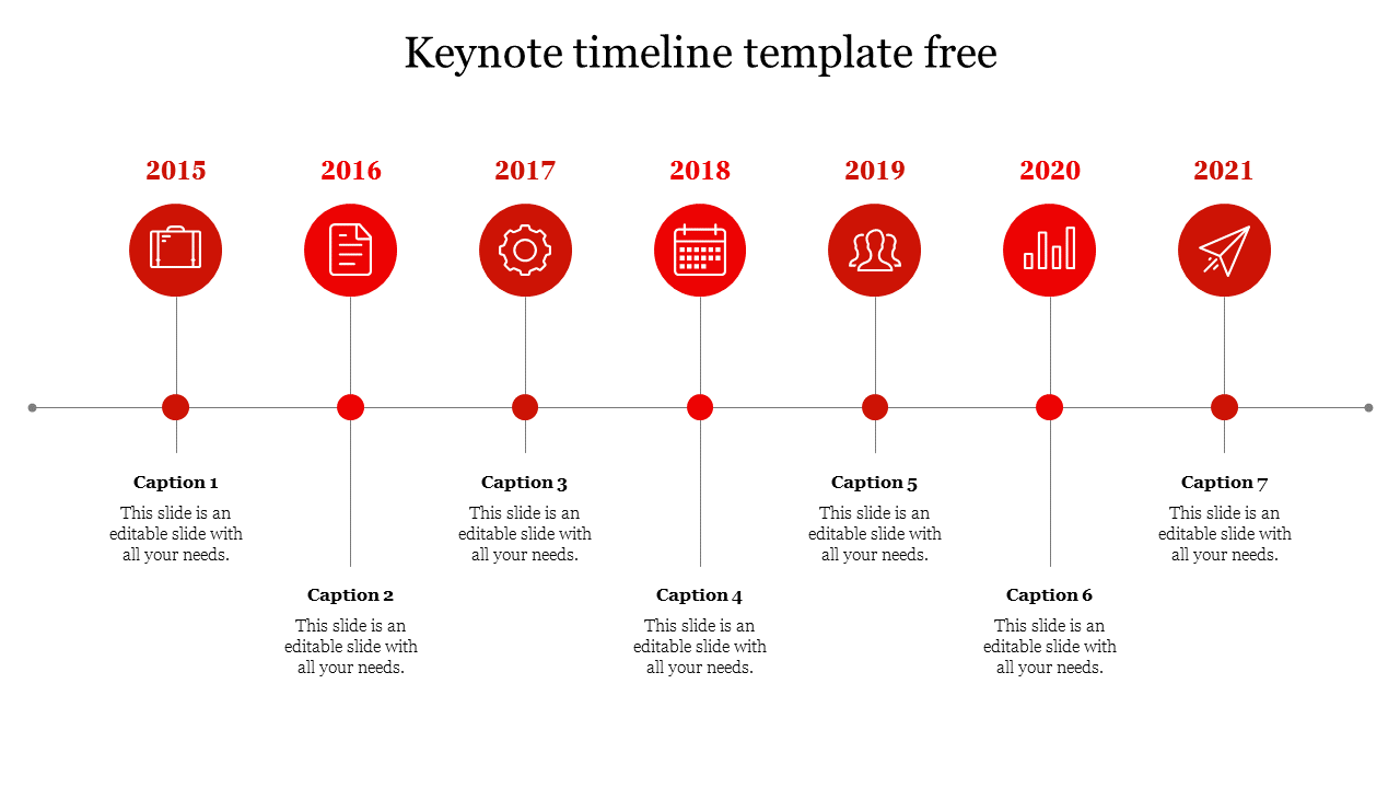 keynote timeline template free-Red